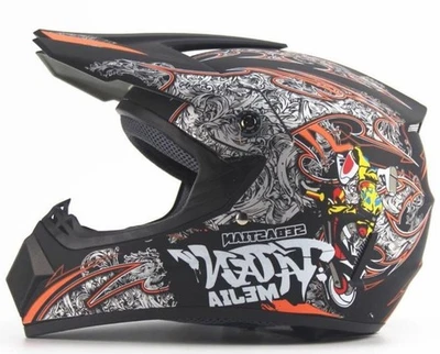 FUNSPORT-FACTORY Crosshelm Helm Kinderhelm Motorradhelm Motocross Mejia schwarz matt Motorrad