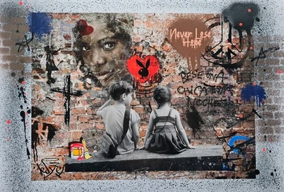 First Love Mr. Brainwash — оригинал, подпись и рамка — городское поп-инвестиционное искусство - Изображение 1 из 4