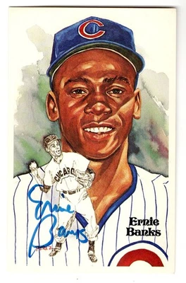 Ernie Banks Signed Autographed Perez-Steele Postcard Cubs JSA AW17502 - Image 1 of 3