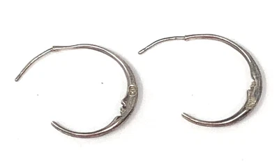 Sergio Bustamante Earrings Sterling Silver Moon Demi Hoop - Image 1 of 4