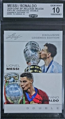 🔥 MESSI & RONALDO Leaf LEGENDS GEM-MT 10 💎 ARGENTINIEN & PORTUGAL FIFA Champions - Bild 1 von 2