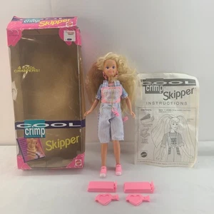 Vtg 1993 Mattel Cool Crimp Skipper Doll 11179 W/ Box & Accessories  - Picture 1 of 12