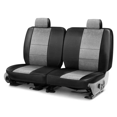 For Toyota Land Cruiser 93-97 Ultisuede 2nd Row Black & Gray Custom Seat Covers Foto 1 de 4