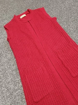 Vintage French Connection Cardigan Women UK 12 Red Mohair Wool Sleeveless Vest - Image 1 of 4