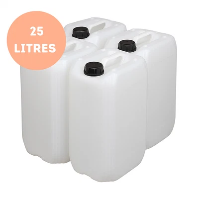 4 x 25L  Heavy Duty Water Container Stackable Plastic HDPE Food Safe Jerry Can  - Image 1 of 4
