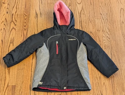 Zeroxposur Girls Winter Jacket Size 7/8, Black Gray & Pink Warm Ski Snowboarding - Image 1 of 4
