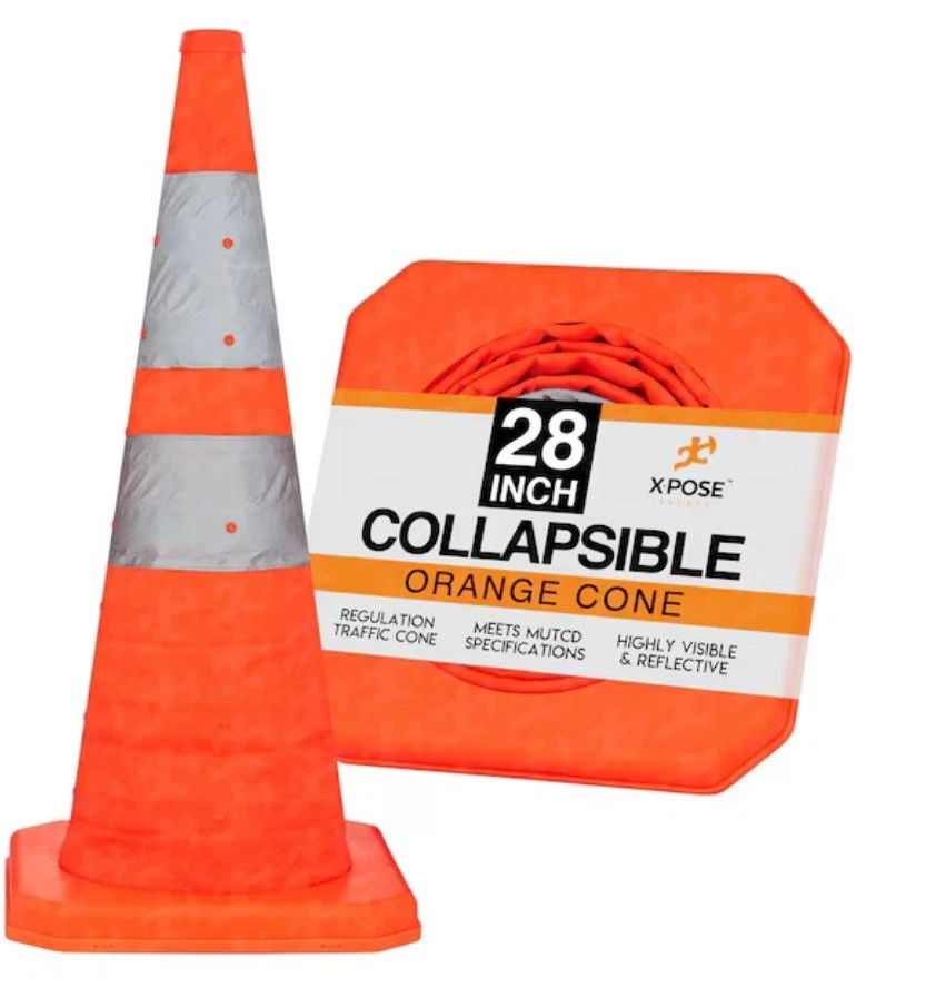 28" Collapsible Traffic Cones Pop Up Reflective Parking Emergency Safety Cone - Image 1 of 1