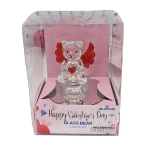 Valentinstag Romantischer Kristall Liebesbär mit Flügel Dekor Effekt Liebe Geschenk 5 cm - Bild 1 von 1