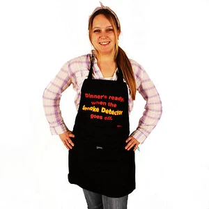 Grimm Dinner’s Ready Fire Smoke Detector Goes Black Adjustable Apron Pocket NWT - Foto 1 di 1