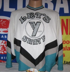 Camiseta deportiva de hockey vintage Yevet's Let's Skate para hombre grande Canadá años 80 90 BAUER RARA - Imagen 1 de 11