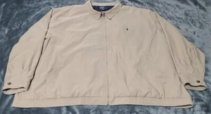 Vintage Polo Ralph Lauren Zip Jacket Tan Khaki 6X Big 31" Long 36" W 3X 4X 5X - Picture 1 of 16