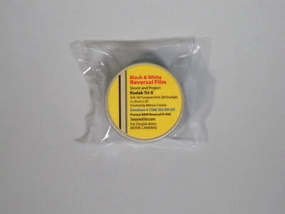 Kodak Tri-X ASA 200 8mm B&W POSITIVE Movie Film - Double 8mm Regular 8mm - Image 1 of 4