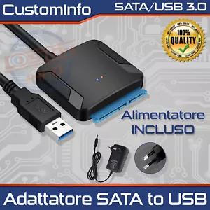 Cavo dati da SATA a USB: Adattatore USB 3.0 per dischi rigidi e SSD da 2.5/3.5" - Foto 1 di 7