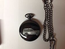 Reliant Kitten Est ref204 car emblem on a Polished Black case mens Pocket Watch