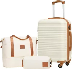 Travel Luggage Set 3 Piece Set Carry On Suitcase Hardside Luggage with Wheels - Picture 1 of 7