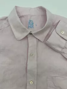 J. McLAUGHLIN Men's shirt- L - 100% LINEN - PASTEL PINK - Pocket Light Weight - Picture 1 of 6
