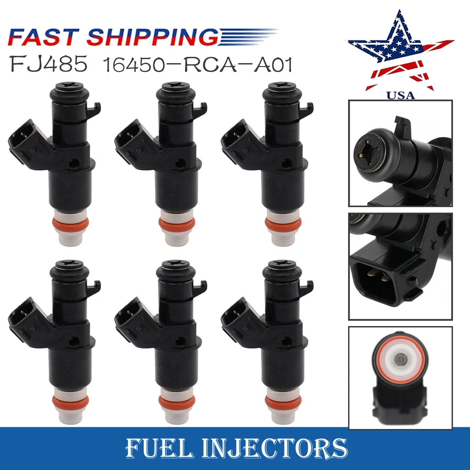 6PCS OEM FUEL INJECTORS NEW FOR 3.0L 3.2L 3.5L ACURA MDX TL ACCORD PILOT GENUINE - Image 1 of 4