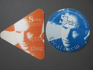 Sting satin cloth backstage pass stickers TWO Mercury Falling 1996 - OTTO ! - Picture 1 of 1