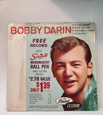 Bobby Darin SCRIPTO INC. PRESENTS (ROCK N ROLL EP 45)  PLAYS VG++ - Image 1 of 4
