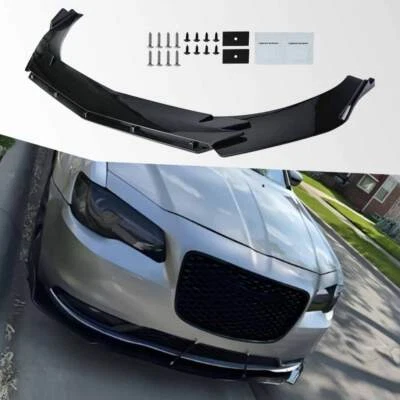 Glossy ABS Front Bumper Spoiler Canard Diffuser For Chrysler	Pacifica 2017-2023 Foto 1 de 4