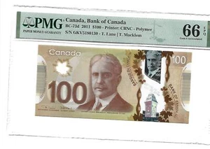 Canada,Bank of Canada 2011 $100 PMG 66 EPQ - Picture 1 of 2