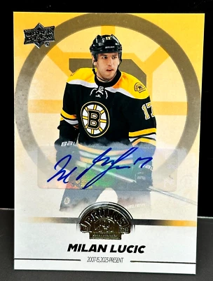 Milan Lucic 2023-24 Upper Deck Boston Bruins Centennial Box Set Auto SSP #46 - Image 1 of 2