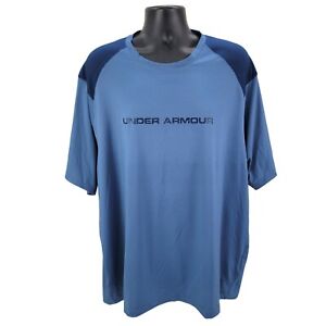 Under Armour Men's T-Shirt 3XL Blue HeatGear Loose Short Sleeve Performance Tee