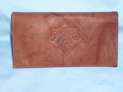 PITTSBURGH PIRATES     Leather Checkbook   NIB   by Rico   brown - Image 1 of 4