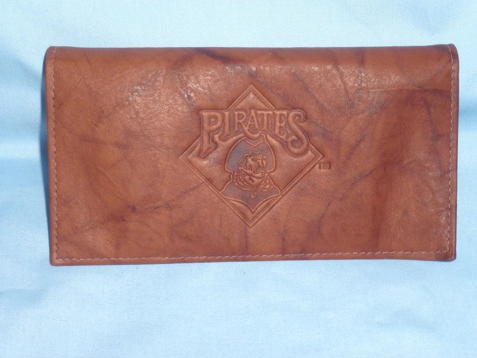 PITTSBURGH PIRATES     Leather Checkbook   NIB   by Rico   brown - Image 1 of 4