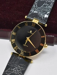 Vintage 1990s JB Champion NOS Mens Minimalist Quartz Wristwatch Black/Gold - Picture 1 of 9