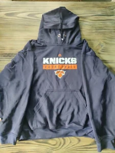 New York Knicks Hoodie Youth Large Blue Majestic Logo NBA cool Dri pullover - Picture 1 of 6