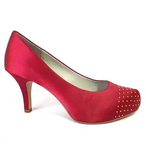 Clarks Court Tacones Cuero Rojo Satinado Reino Unido Talla 5 - Imagen 1 de 12