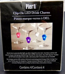 LED Getränk Charms Getränk ID Box 4 bunte Clip-on Totenköpfe Pier 1 - Bild 1 von 7