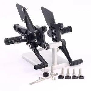 MG Biketec Rearset Kit Black Fixed-pegs APRILIA Tuono V4 1100 RR Factory 2020-21 - Picture 1 of 11