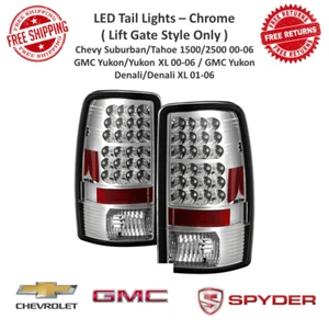 Spyder LED Tail Light Pair Chrome Clear For Chevy Suburban, Tahoe & GMC Yukon XL - Bild 1 von 12