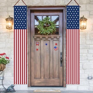 Patriotic Decorations 12"x71" Porch 4th of July American Flag Banners Welcome... - Picture 1 of 7