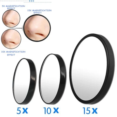 5X - 15X Magnifying Cosmetic Mini Mirror Eye Makeup Eyebrow Suction Cups Make Up - Image 1 of 4