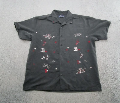 Cherokee Casino Night Gambling Poker Vegas Embroidered Short Sleeve Size XL Read - Image 1 of 4