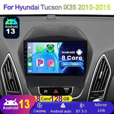 8+128G Für Hyundai ix35 Tucson 2009-2015 Carplay Autoradio Android 13 GPS Navi - Bild 1 von 4