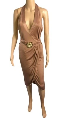 Vestido envolvente Versace S/S 2005 logotipo de pasarela cinturón hundido sin espalda Foto 1 de 4