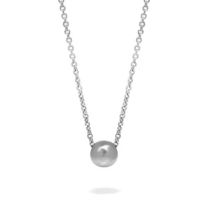 Collana donna argento singola perla acciaio inox gioielli minimalisti venditore USA - Foto 1 di 5