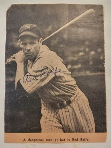 Red Rolfe Autograph/Signed Paper with Picture Yankees, W/ Letter of Authenticity - Picture 1 of 7