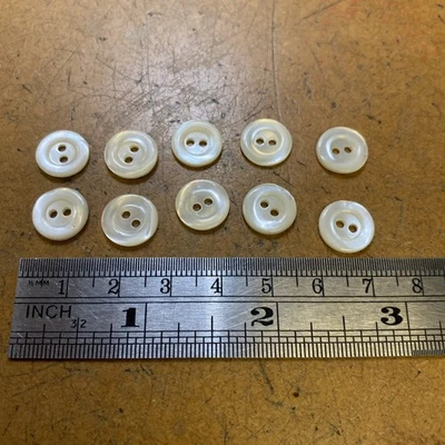 10 MOP Two Hole Buttons 3/8” 10mm   - Image 1 of 4