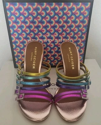 Sandalias de mula de cuero Kurt Geiger London Pierra multicolor 38 EUR US7,5 (NUEVAS EN CAJA) Foto 1 de 4