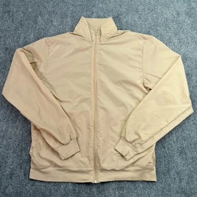 Chaqueta cortavientos American Apparel para hombre grande beige cremallera completa nailon hecha en EE. UU. LA Foto 1 de 4