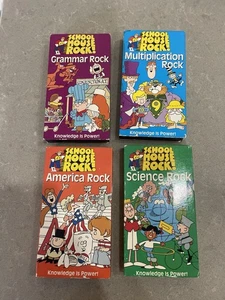 4 SCHOOL HOUSE ROCK EDUCATIONAL VHS TAPES GRAMMAR/SCIENCE/AMERICA/MULTIPLICATION - Picture 1 of 3
