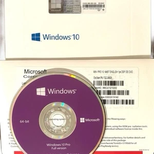 Windows 10 pro Key 64 bit DVD with Genuine License Product Key New Sealed - Picture 1 of 2