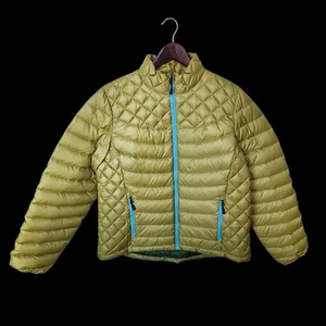 Orvis Trout Bum Down Puffer Jacket Donna L Verde Azzurro Cerniera Trapuntata - Foto 1 di 12
