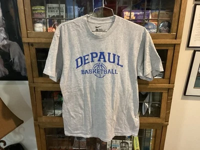 DePaul Blue Demons Basketball Gray NIKE Loose Fit T-Shirt SZ L - Cool - Image 1 of 4
