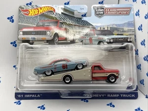 '61 Impala & '72 Chevy Ramp Truck *2023 Hot Wheels Team Transport  Case U * Y305 - Picture 1 of 12
